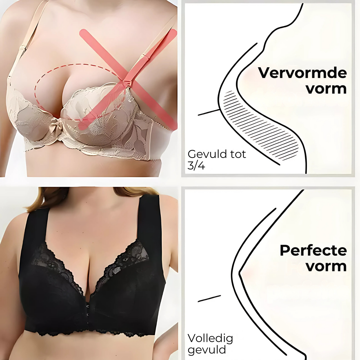 Nina™ | Beugelloze beha met voorsluiting
