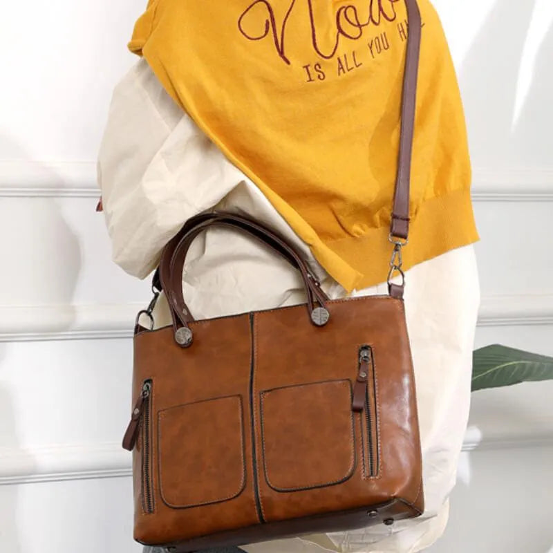 Arya - Vintage lederen schoudertas