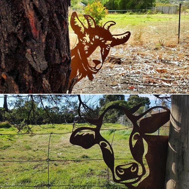 Boerderij gluren dieren metalen decoratie