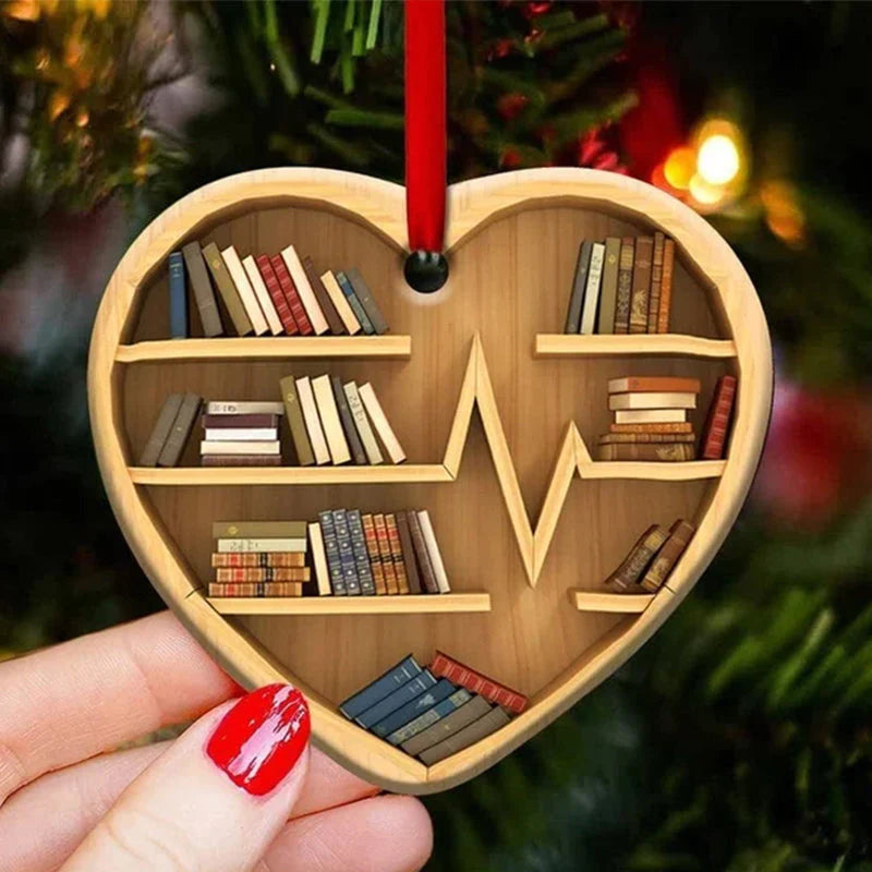 Boek Lovers Hart Ornament