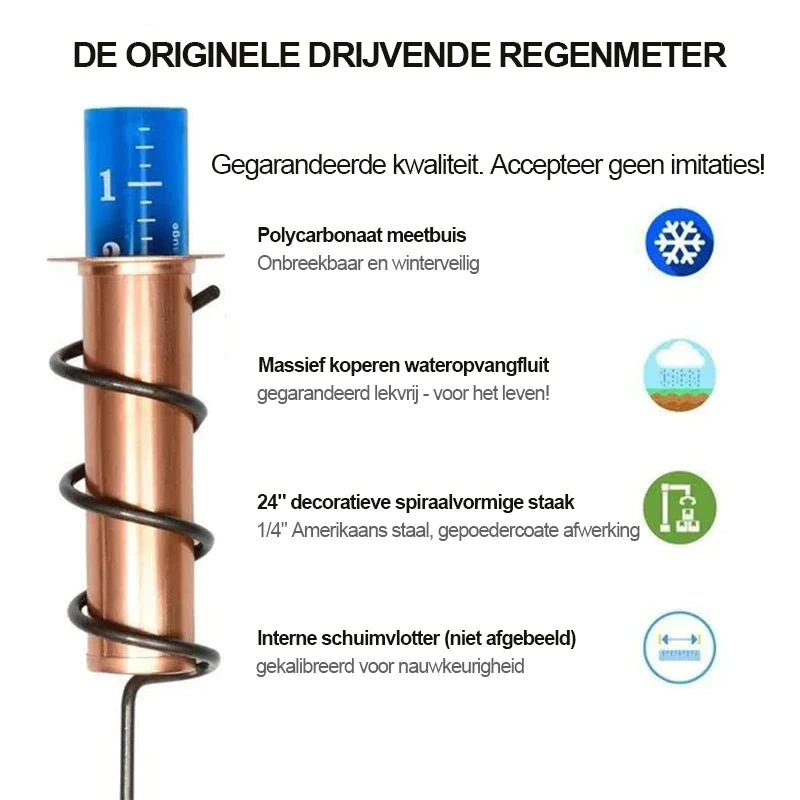 Koperen regenmeter