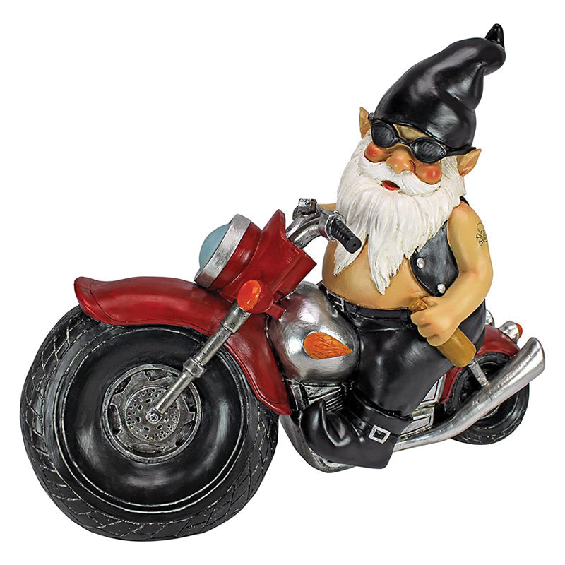 Het standbeeld van de Biker Gnome