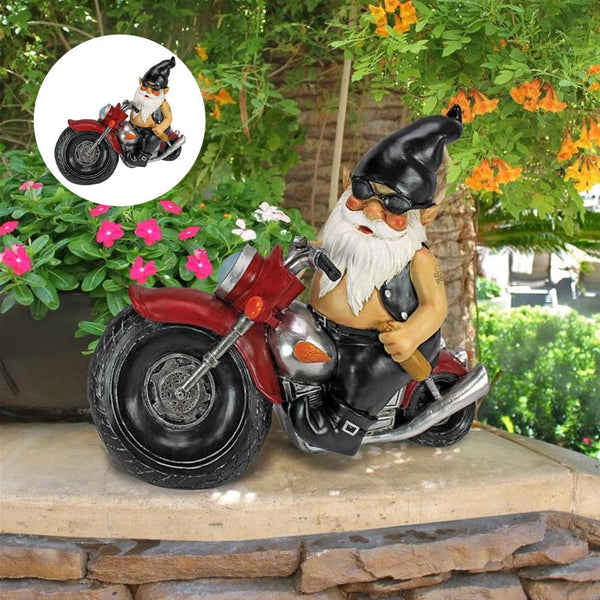 Het standbeeld van de Biker Gnome