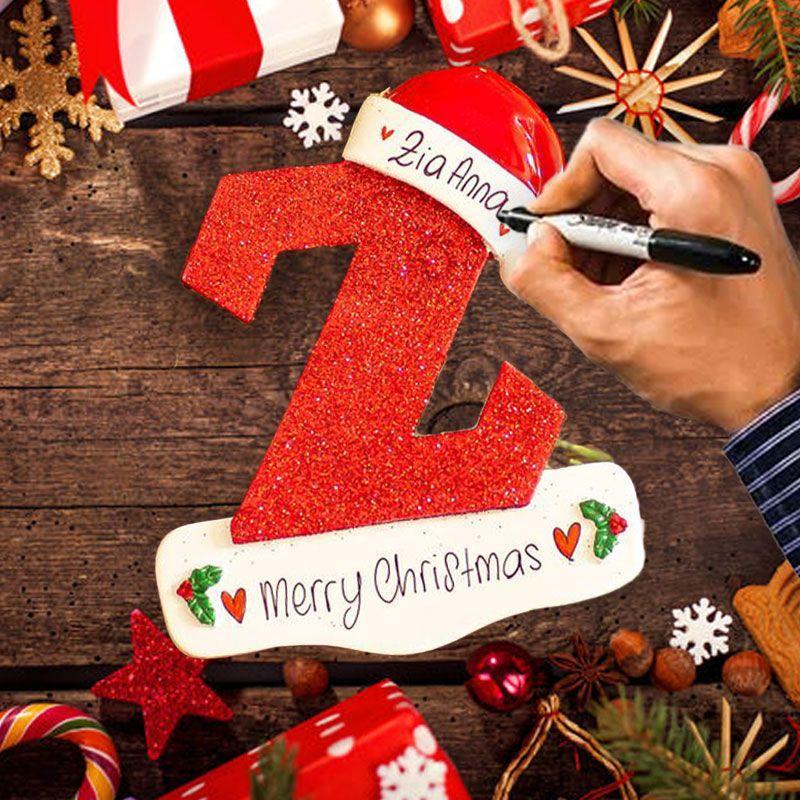 Gepersonaliseerde Kerstmis 24 letter ornamenten