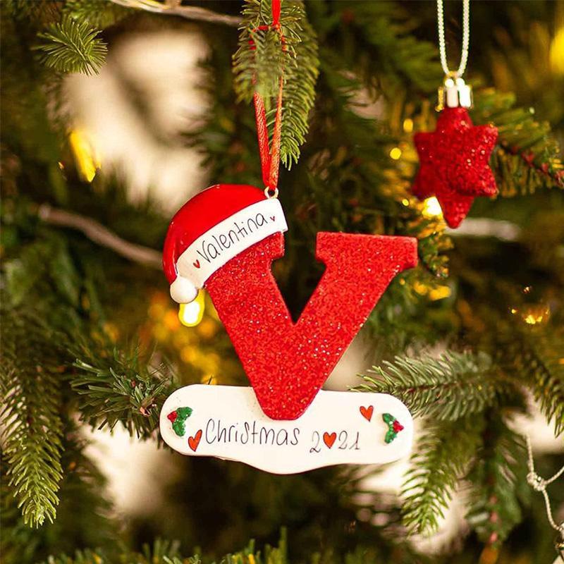 Gepersonaliseerde Kerstmis 24 letter ornamenten