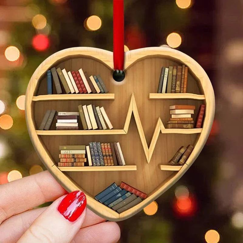 Boek Lovers Hart Ornament