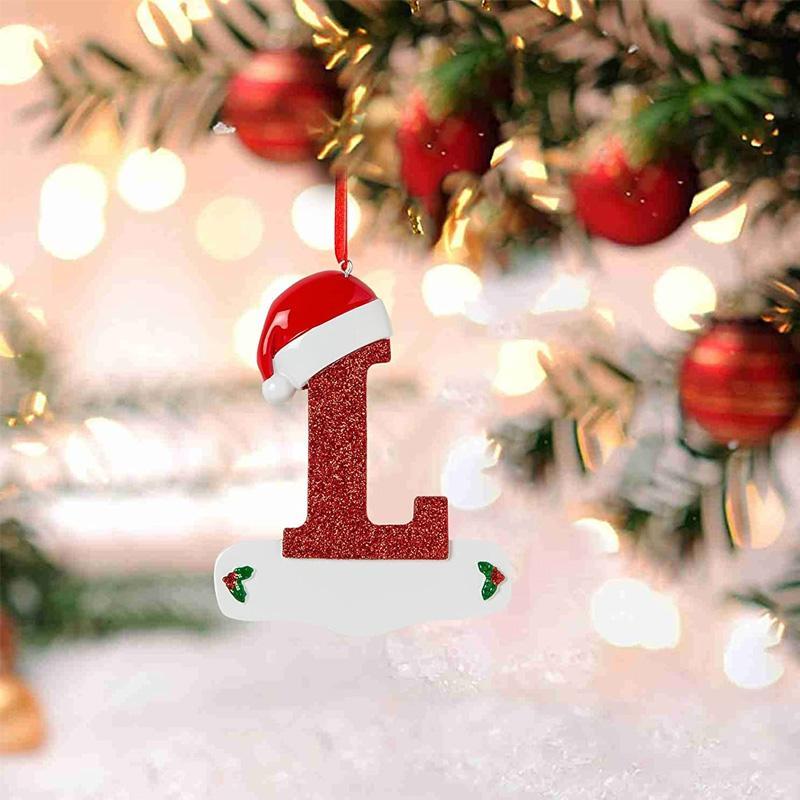 Gepersonaliseerde Kerstmis 24 letter ornamenten